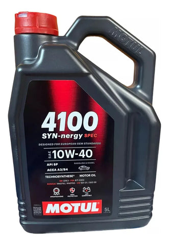 Aceite Motul Semi Sintético 4100 Syn-nergy Spec 5l - 10w-40