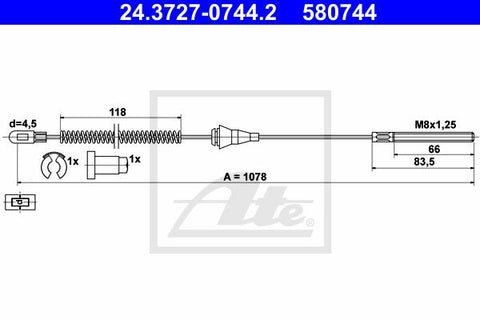 CABLE FRENO DE MANO DERECHO