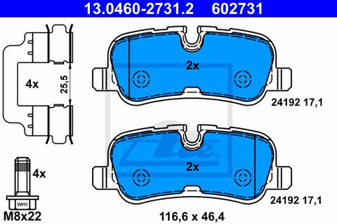 BALATAS TRASERAS 8666 D1099
