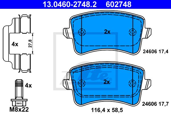 BALATAS TRASERAS 8494 D1386