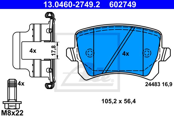 BALATAS TRASERAS 8213 D1348