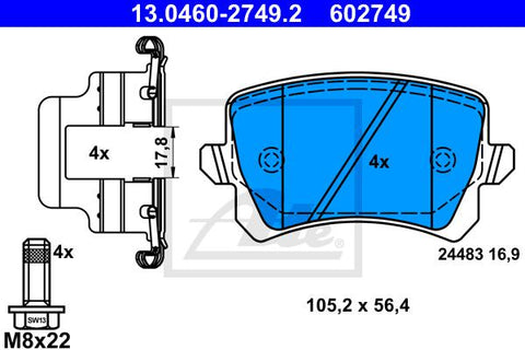 BALATAS TRASERAS 8213 D1348