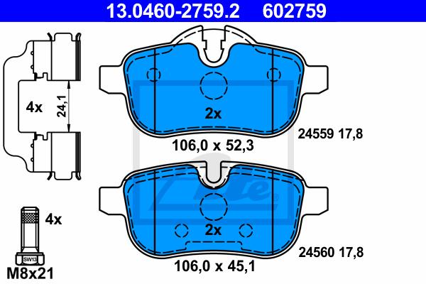 BALATAS TRASERAS 8550 D1433