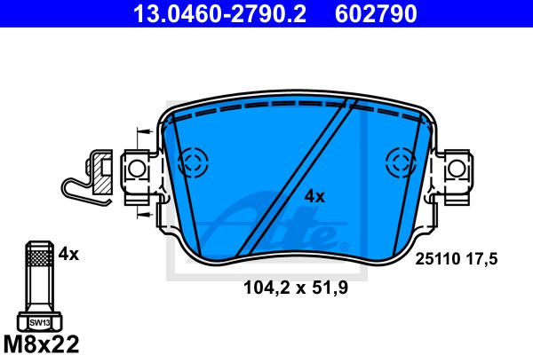 BALATAS TRASERAS 9008 D1779