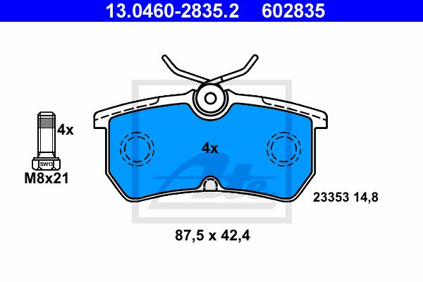 BALATAS TRASERAS 7763 D886