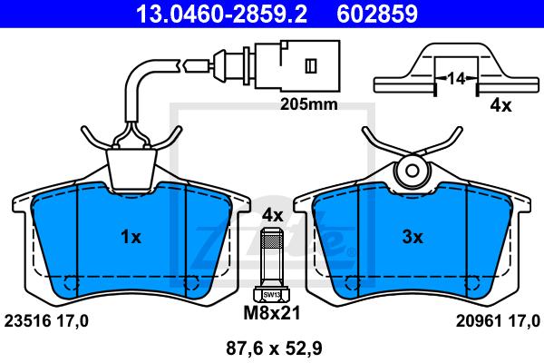 BALATAS TRASERAS 7773 D340
