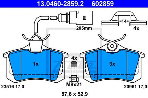 BALATAS TRASERAS 7773 D340