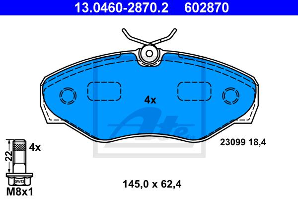 BALATAS DELANTERAS 8699 D1500