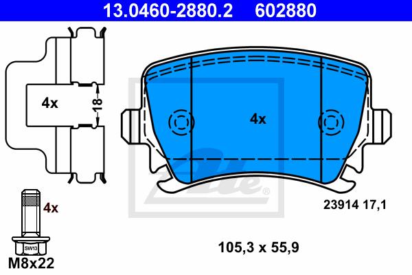 BALATAS TRASERAS 8213 D1108