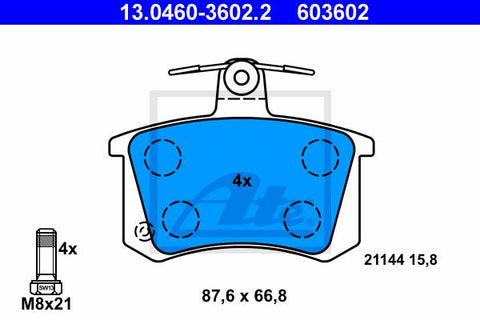 BALATAS TRASERAS 7309 D228