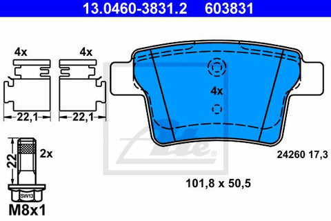 BALATAS TRASERAS 7976 D1071