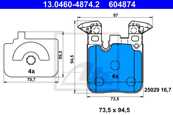 BALATAS TRASERAS 8885 D1656