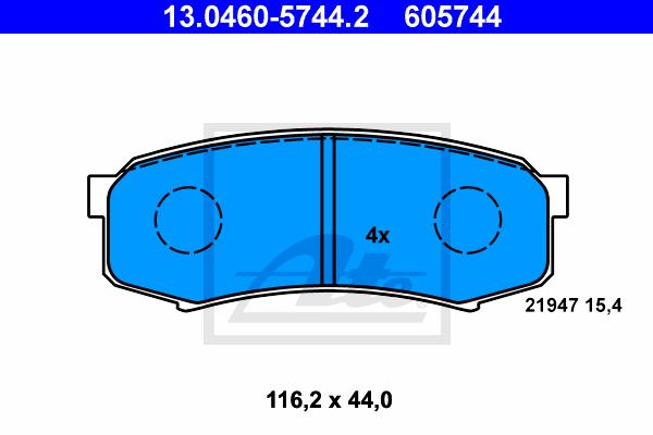 BALATAS TRASERAS 7487 D606