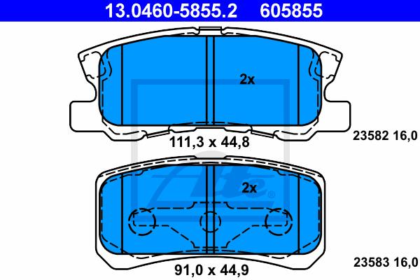 BALATAS TRASERAS 7743 D868