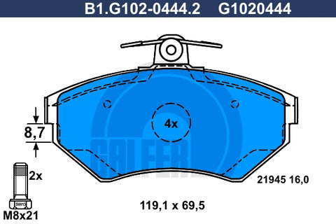 BALATAS DELANTERAS 7578 D704