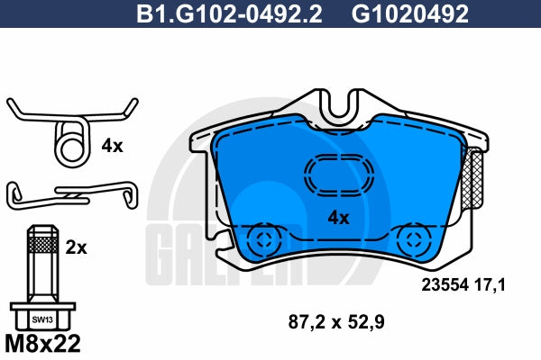 BALATAS TRASERAS 7335 D340