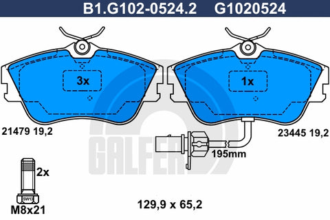 BALATAS DELANTERAS 7729 SD852