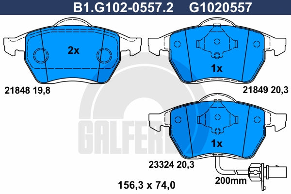 BALATAS DELANTERAS 7434 SD555