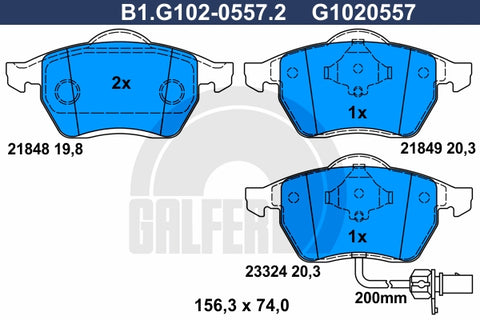 BALATAS DELANTERAS 7434 SD555