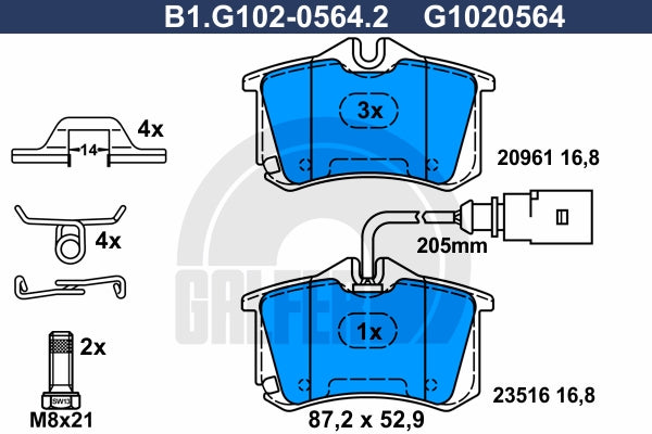 BALATAS TRASERAS 7773 D340