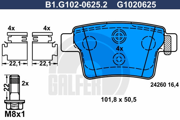 BALATAS TRASERAS 7976 D1071