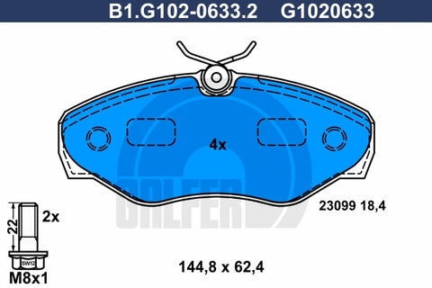 BALATAS DELANTERAS 8699 D1500