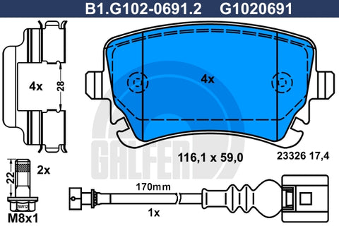 BALATAS TRASERAS 7921 D1018
