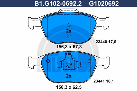 BALATAS DELANTERAS 7871 D970