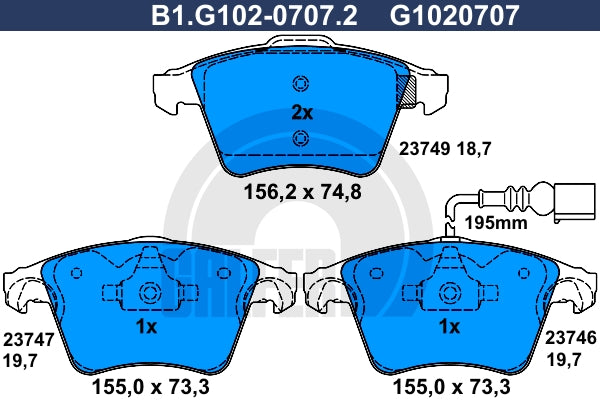 BALATAS DELANTERAS 8287 D1174