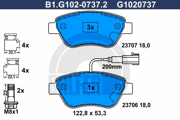 BALATAS DELANTERAS 8829 D1616