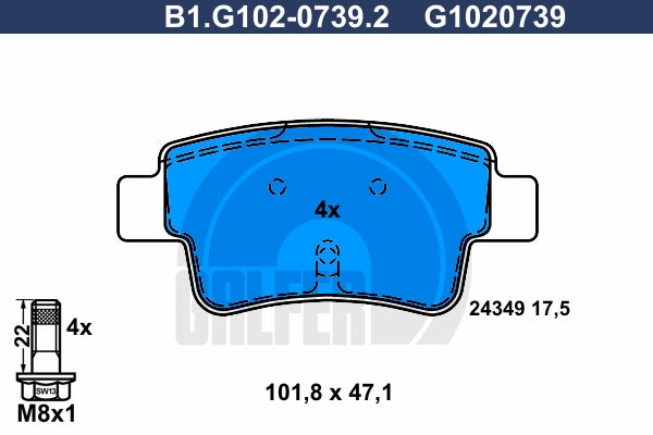 BALATAS TRASERAS 8746 D1537