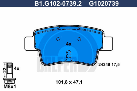 BALATAS TRASERAS 8746 D1537