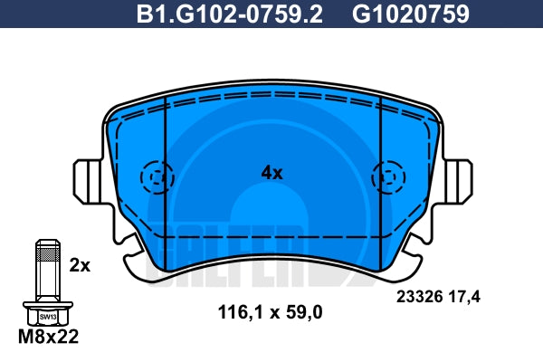 BALATAS TRASERAS 7921 D1018