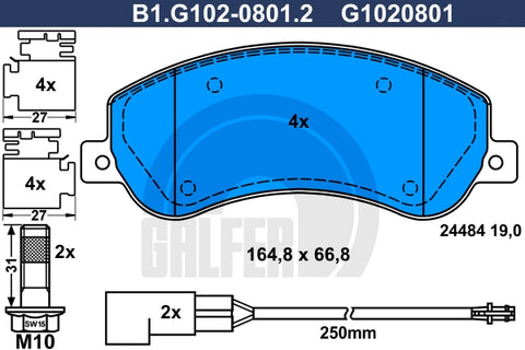 BALATAS DELANTERAS 8767 D1555