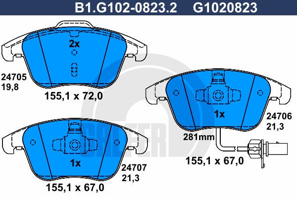 BALATAS DELANTERAS 8743 D1535