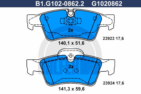 BALATAS TRASERAS 8228 D1122