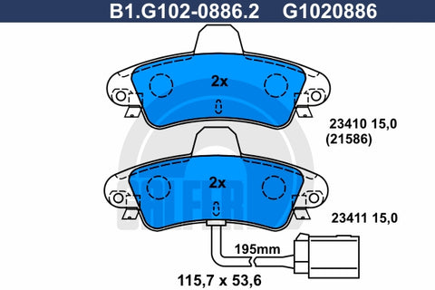BALATAS TRASERAS 7541S D661