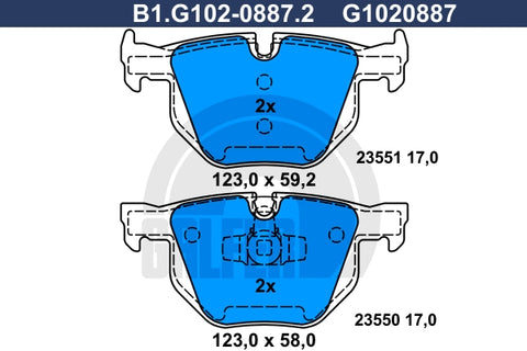 BALATAS TRASERAS 7427 D1170