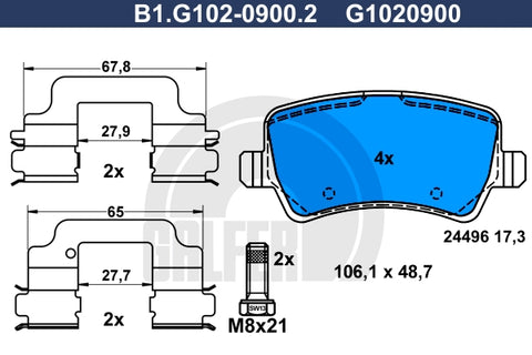 BALATAS TRASERAS 8422 D1307