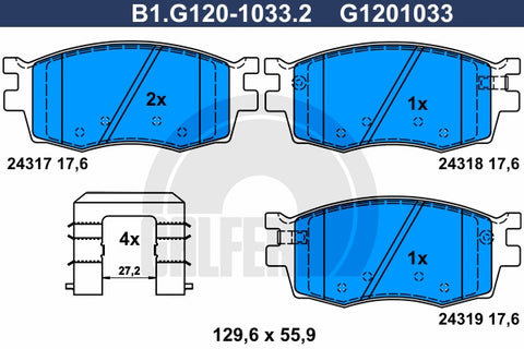 BALATAS DELANTERAS 8266 D1156
