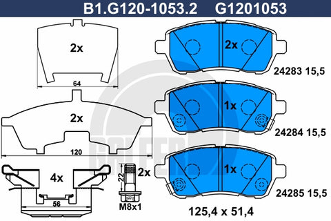 BALATAS DELANTERAS 8738 D1454
