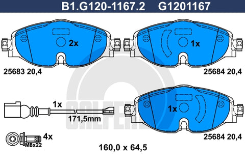 BALATAS DELANTERAS 8989 D1760