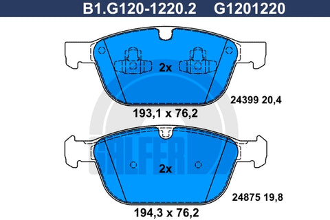 BALATAS DELANTERAS 8525 D1412