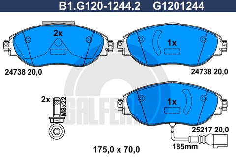 BALATAS DELANTERAS 8849 D1633