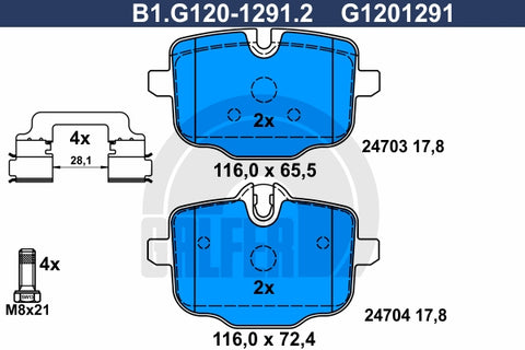 BALATAS TRASERAS 8669 D1469
