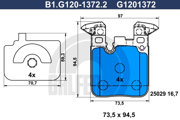BALATAS TRASERAS 8885 D1656