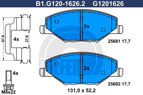 BALATAS DELANTERAS 9006 D1776