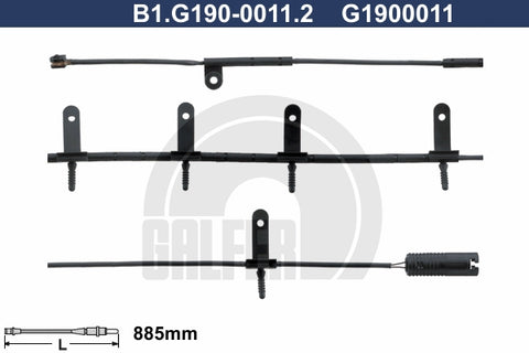 CABLE SENSOR BALATA DELANTERA 885MM
