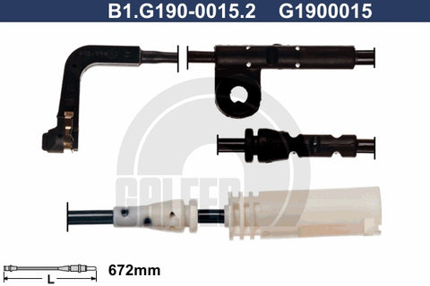 CABLE SENSOR BALATA DELANTERA 672MM