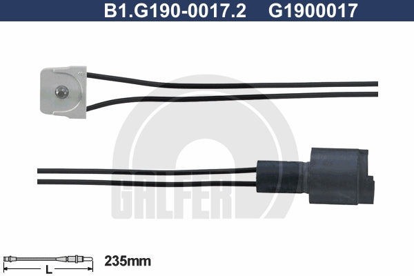 CABLE SENSOR BALATA DELANTERA 235MM